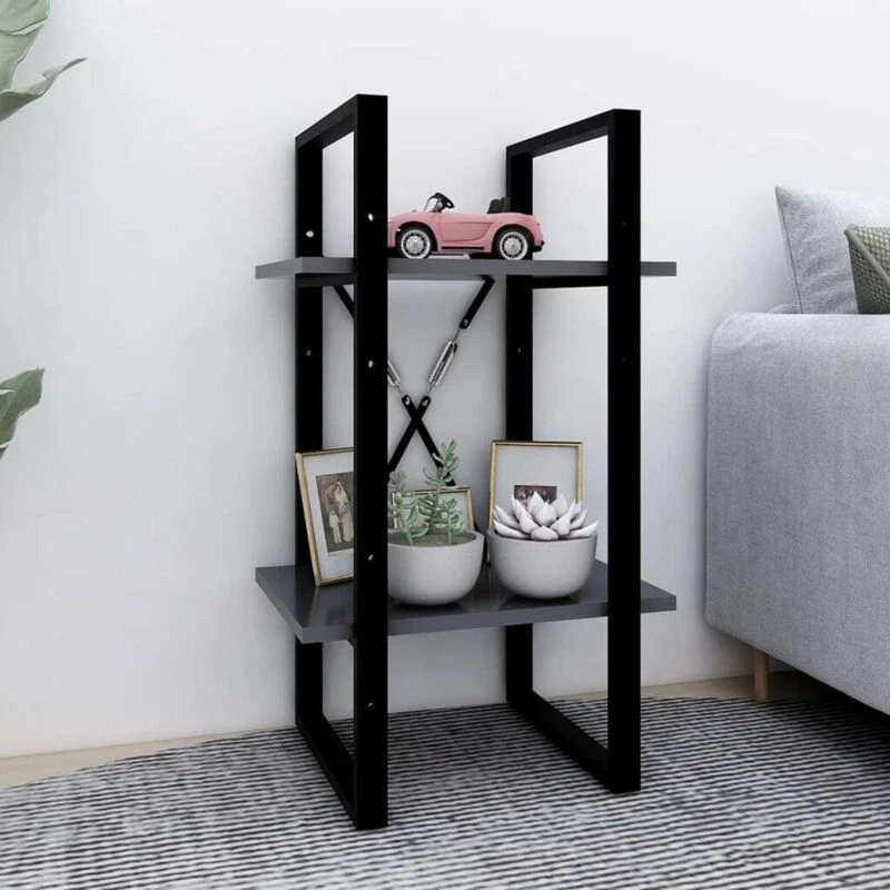 Image of VIDAXL Vidaxl - 2-Tier Book Cabinet Grey 40x30x70cm Engineered Wood 8720286566992