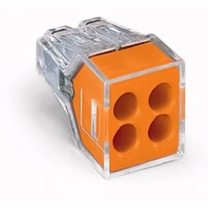 Image of WAGO 773-104 4 Way Push In Terminal Connector - Single