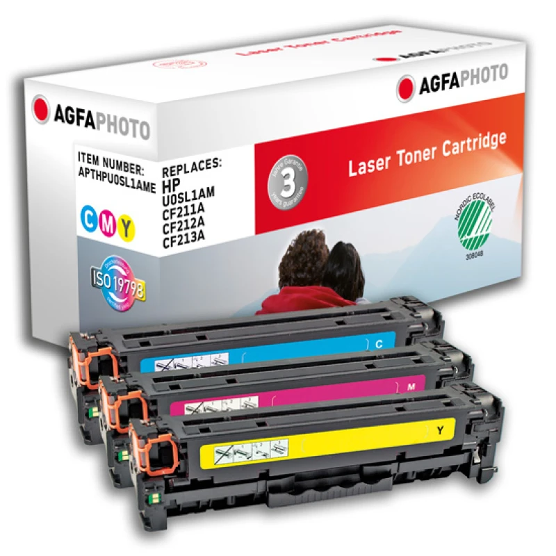 Image of AgfaPhoto APTHPU0SL1AME toner cartridge 3 pc(s) Cyan. Magenta. Yellow