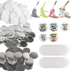 Image of 200 Sets 3" 75mm Pin Back Button Parts for Button Maker Machine, diy Round Button Badge Parts, Set Includes Metal Top, Plastic/Metal Button,