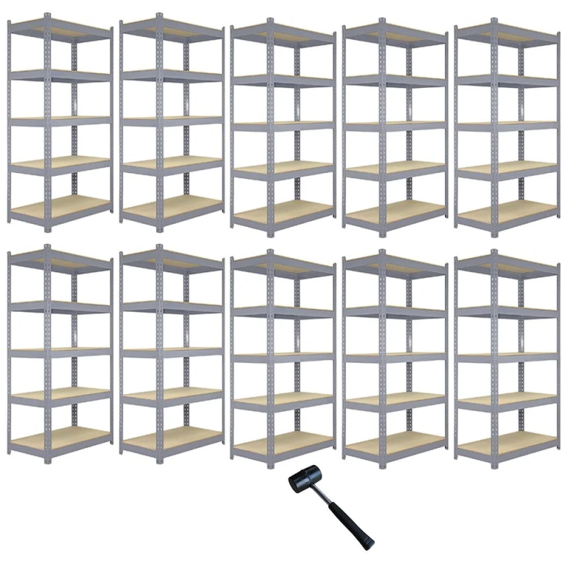 Image of Monster Racking 10 X Q-Rax Grey Metal Racking Units 120 X 50 X 180Cm