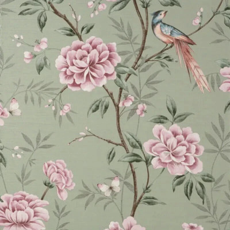 Image of Akina Floral Sage Wallpaper Akina Floral Sage