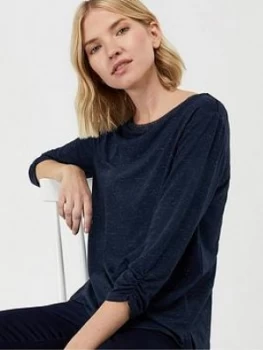 Image of Monsoon Grace Glitter Long Sleeve Top - Navy, Size XL, Women