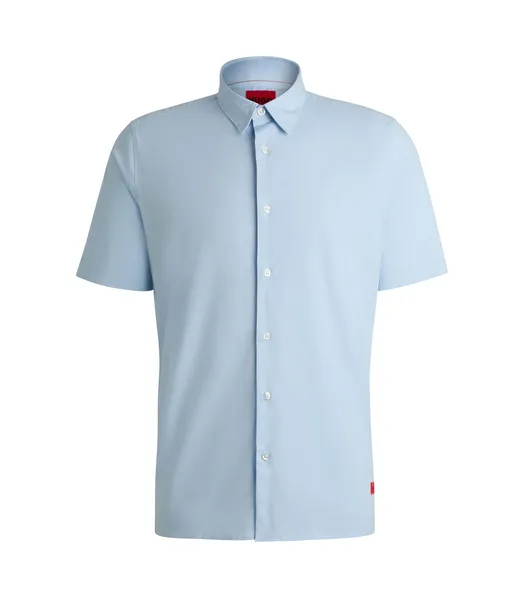 Image of HUGO Ebor Short Sleeved Shirt Pastel Blue XL