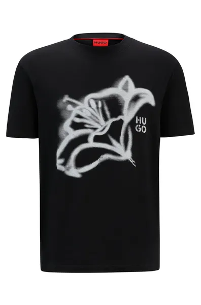 Image of HUGO Dablumo Graphic T-Shirt Black S