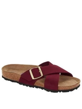Image of Birkenstock Siena Nubuck Sandal - Maroon, Maroon, Size 6, Women