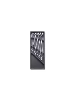 Image of Beta Tools T40 7pc Dbl End Offset Ring Spanner Set in Hard Tray for Roller Cabs