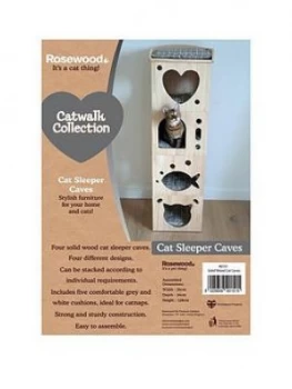 Image of Rosewood Solid Wood Cat Sleeper Caves