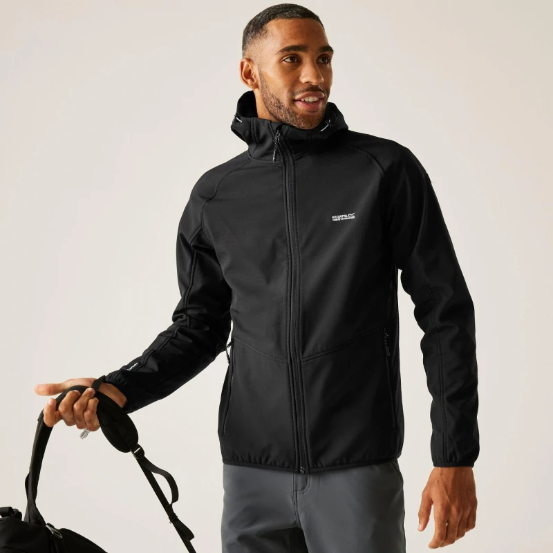 Image of Regatta Mens Arec Iii Warm Backed Hooded Softshell Jacket XXL - Chest 46-48' (117-122cm) Black RML218-800-XXL