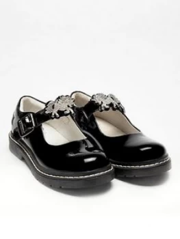 Image of Lelli Kelly Girls Miss LK Bessie Unicorn School Shoes - Black Patent, Size 2.5 Older