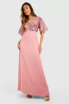 Image of Bridesmaid Occasion Sequin Bodice Angel Maxi
