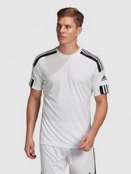 Image of Adidas Mens Squad 21 Short Sleeved Jersey, White Size M Men