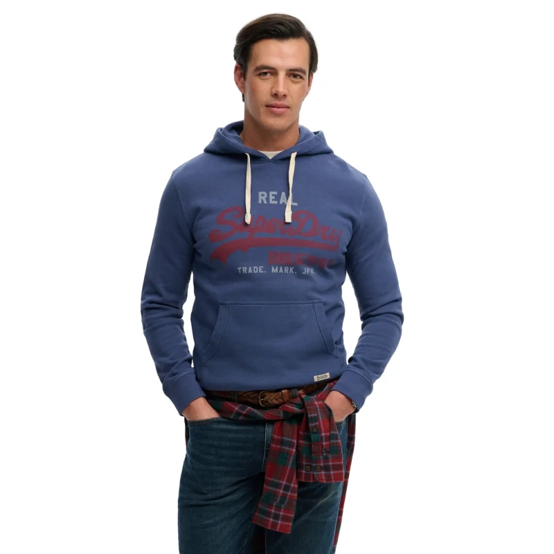 Image of Superdry Hooded sweatshirt Superdry Vl Classic Bleu Male XL