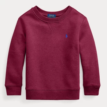 Image of Ralph Lauren Boys' Logo Seasonal Fleece Sweatshirt - Classic Wine - 14-16 Years