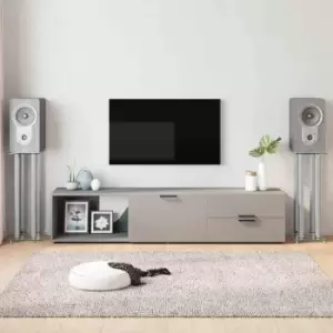 Image of Vidaxl Speaker Stands 2Pcs Silver Tempered Glass 4 Pillars Design