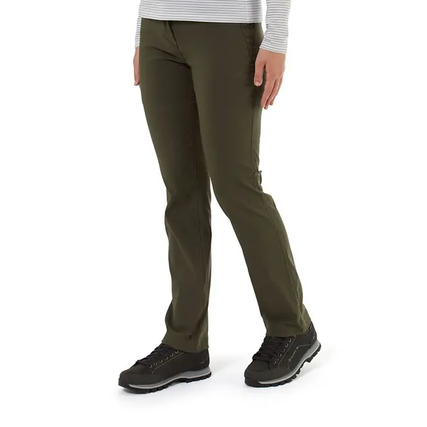 Image of Craghoppers Womens Kiwi Pro Polyamide Walking Trousers 12S - Waist 28' (71cm), Inside Leg 28' Mid Khaki CWJ1280-1KQ-12S