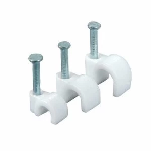 Image of Zexum White Round Flexi Cable Clips 100 Pack - 7-10mm