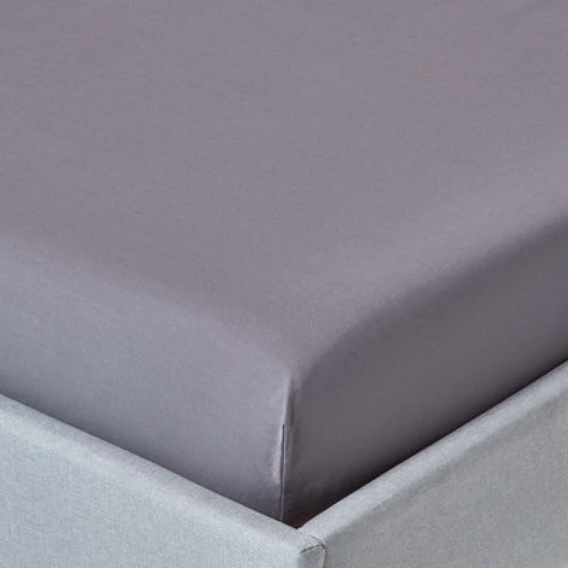 Image of Homescapes Dark Grey Egyptian Cotton Fitted Sheet 200 Tc, Double
