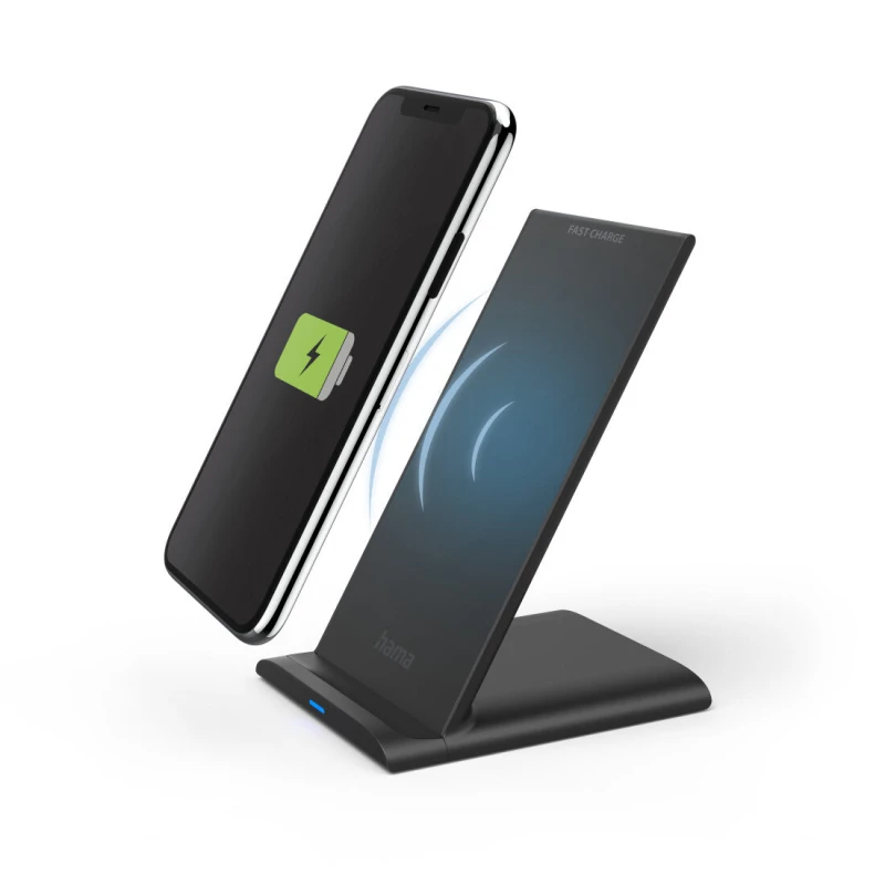 Image of Hama Hama QI Wireless Stand Charger,10W Smartphone Charging Pad, Black HAM-488411
