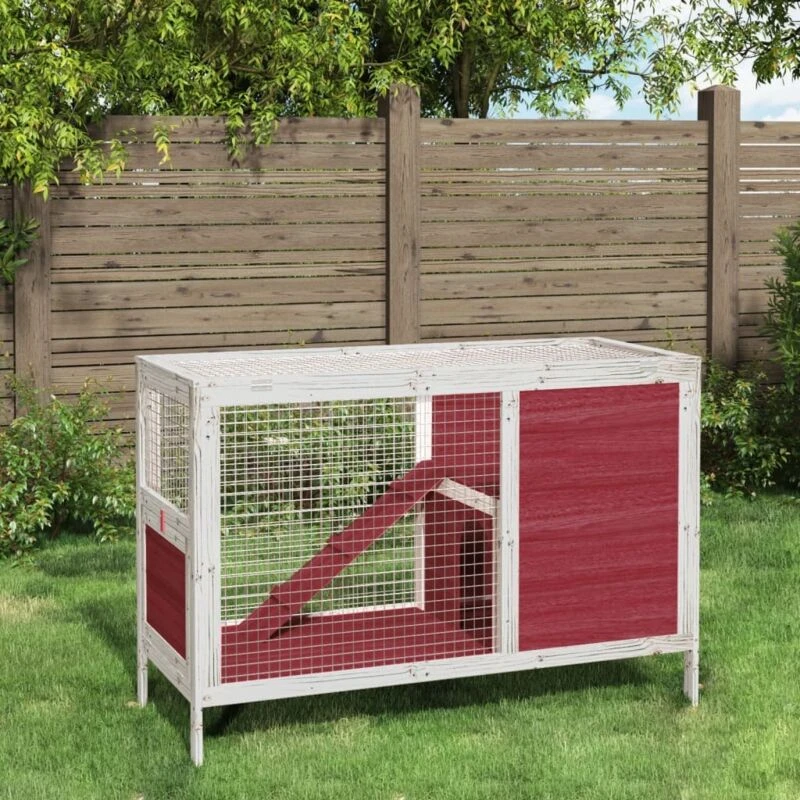 Image of VIDAXL Rabbit Hutch Mocha 103x44x69.5cm Solid Wood Pine vidaXL 8720845798727