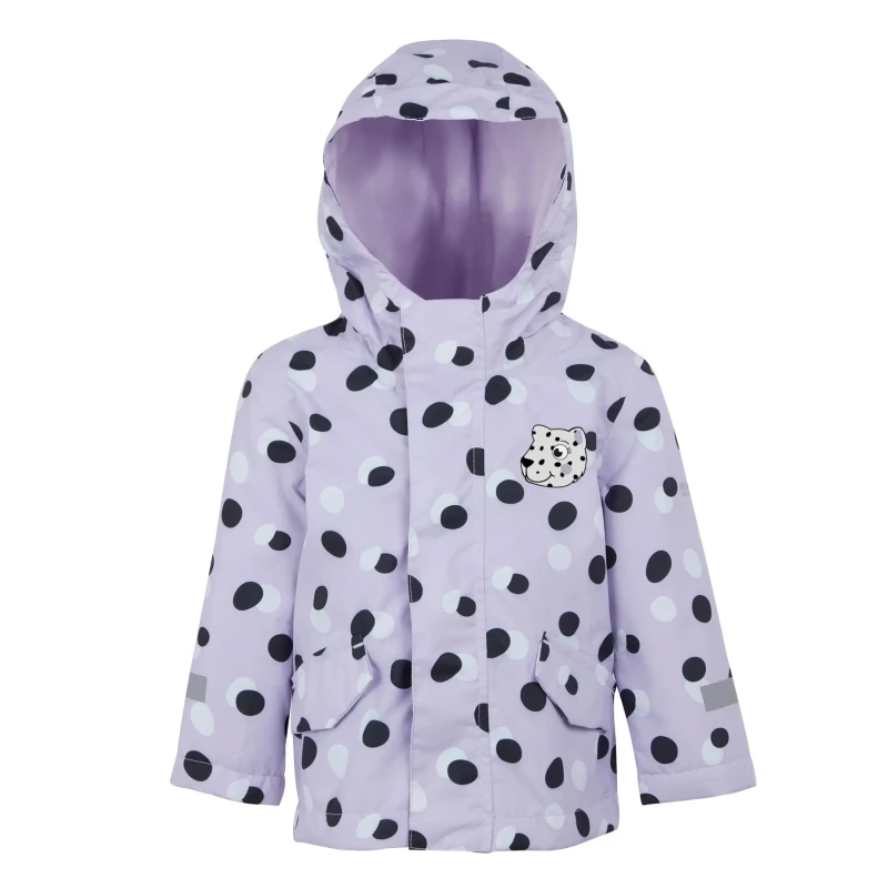 Image of Regatta Girls Animal Rainy Day Waterproof Jacket 24-36 Months (92-98cm) Shyla The Leopard Lilac Frost RKP276G-26Y-24