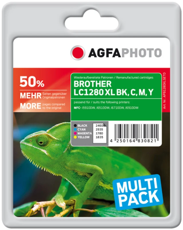Image of AgfaPhoto LC1280XLVALBPDR Black. Cyan. Magenta. Yellow 4 pc(s)