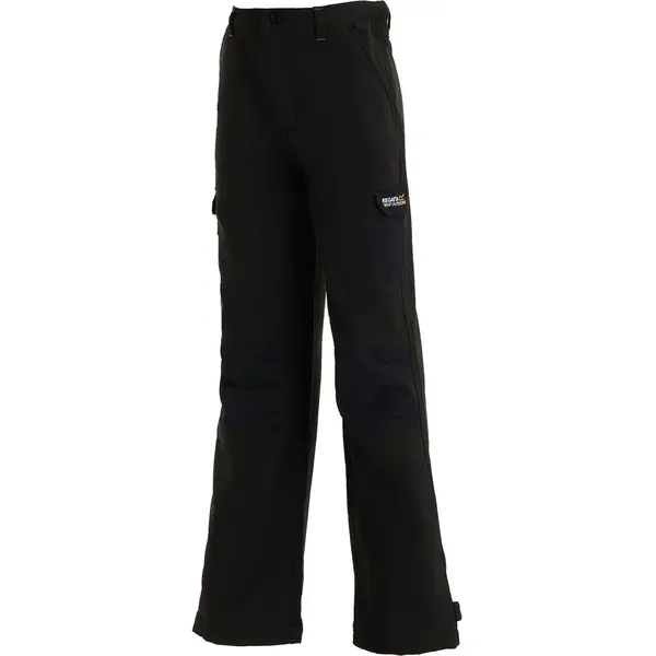Image of Regatta Boys & Girls Winter Softshell Wind Resistant Trousers 15 Years BLACK RKJ018-800-15