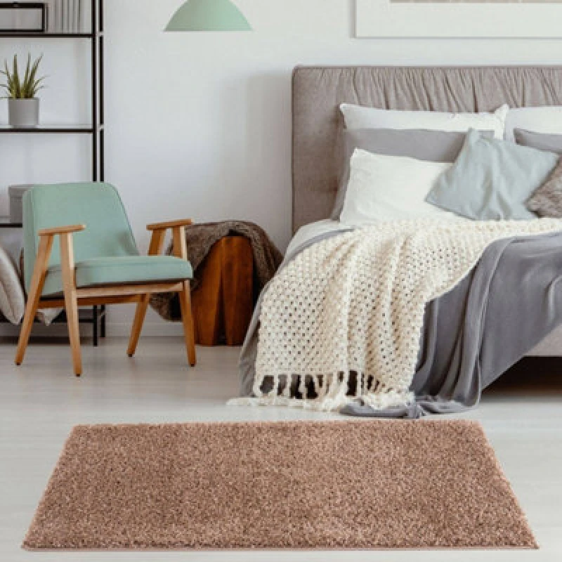 Image of The Rugs Myshaggy Collection Living Room Rugs Solid Design Beige