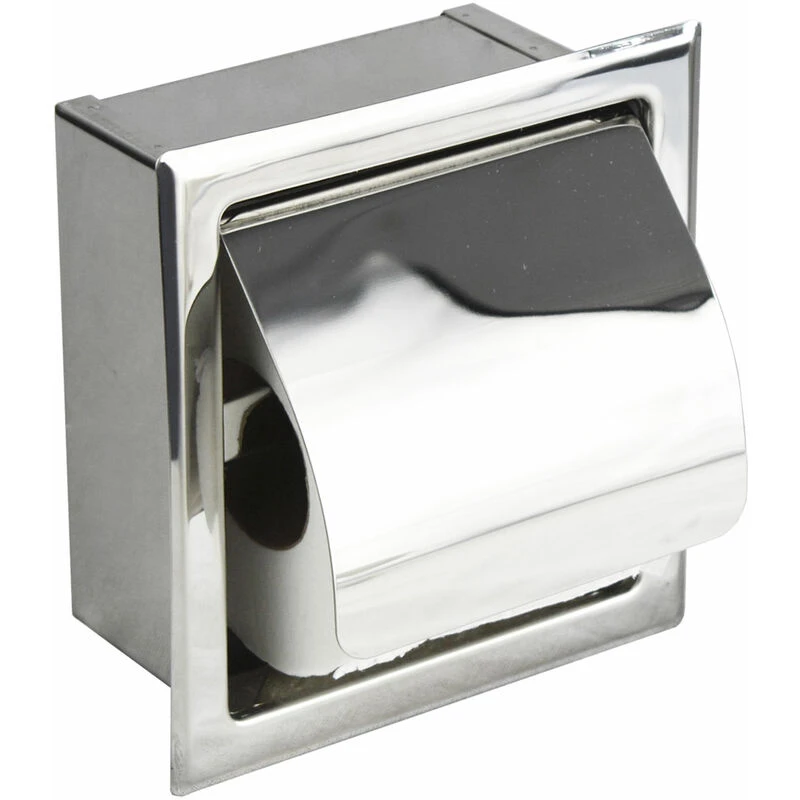 Image of Nes Home Single Concealed Toilet Roll Holder Silver unisex