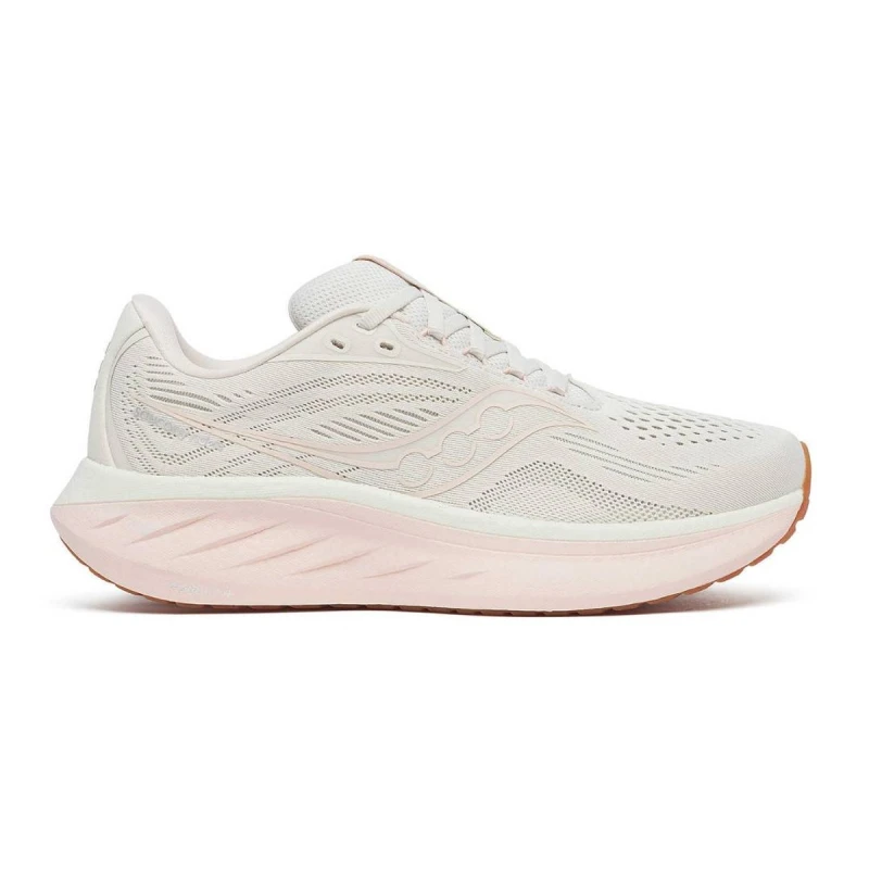 Image of Saucony Ride 18 Shoes White Pink AW25 Women, Size 40,5 - EUR