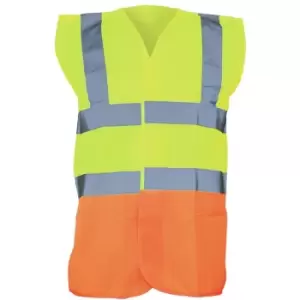 Image of Yoko Unisex Premium Hi-Vis Waistcoat Vest / Jacket (XL) (Hi Vis Yellow/Orange) - Hi Vis Yellow/Orange