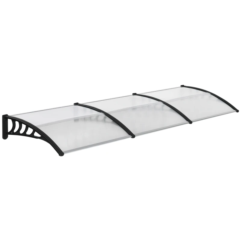 Image of Outsunny Front Door Canopy, Outdoor Awning, 300 x 96cm Rain Shelter for Window, Porch and Front/Back Door, Clear