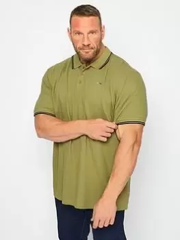 Image of BadRhino Tipped Polo - Green, Size L, Men