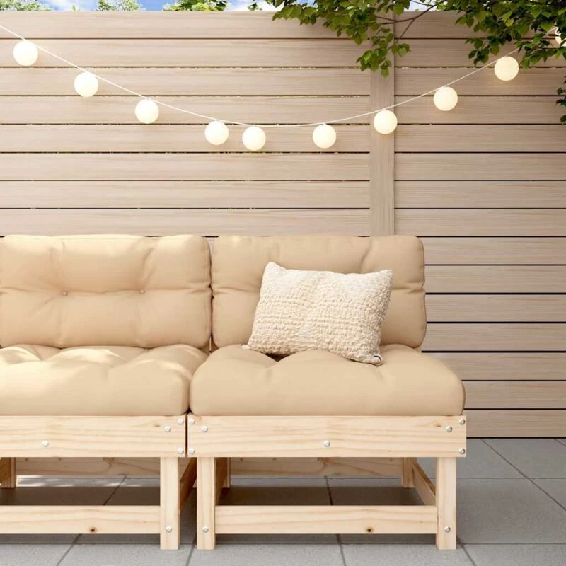 Image of VIDAXL Middle Sofa with Cushions Solid Wood Pine Vidaxl 8720845801519