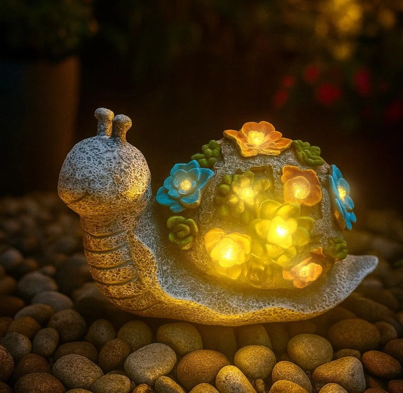Image of ILFD Group Ltd Solar Snail Garden Ornament 23Cm / 9" - Pack Of 6