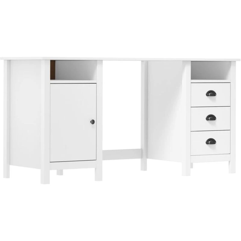 Image of VIDAXL Desk Hill White 150x50x74cm Solid Pine Wood Vidaxl 8719883910666