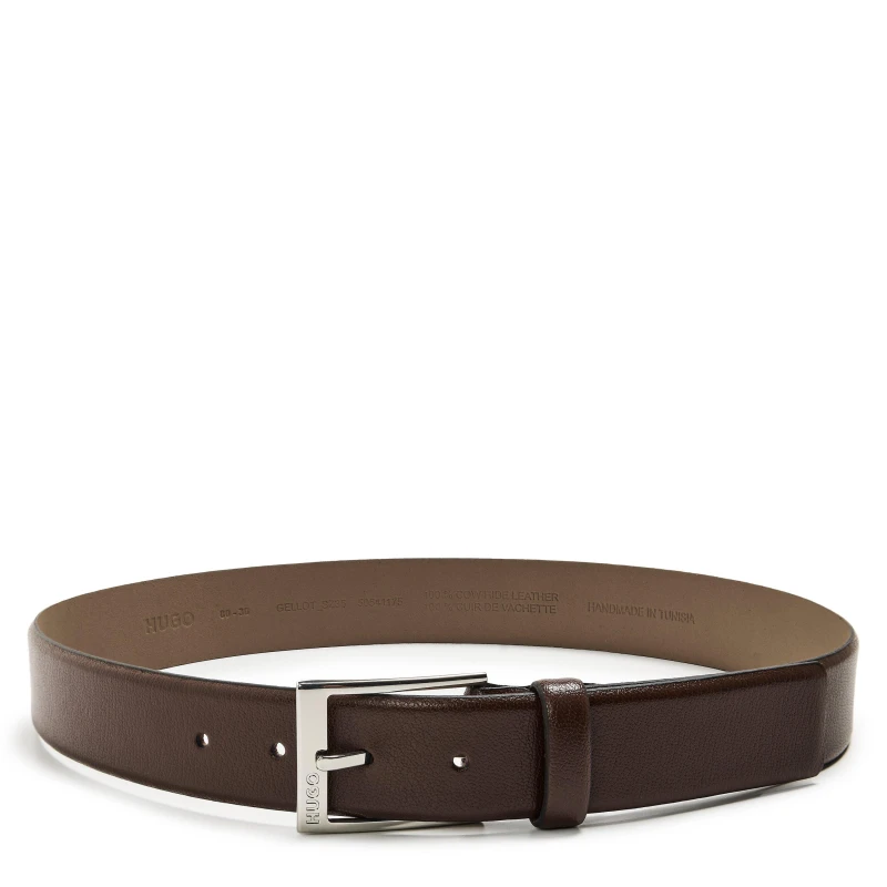 Image of Hugo Mens Gellot Leather Belt Dark Brown male 32R (85cm)