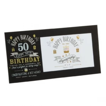 Image of 6" x 4" - Signography 50th Birthday Glass Frame