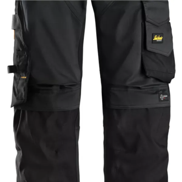 Image of Snickers AllroundWork Stretch Loose Fit Work Trousers Holster Pockets - Black - 158