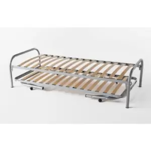 Image of Out & out Addison Double Bed with Pull-out Trundle- Chrome
