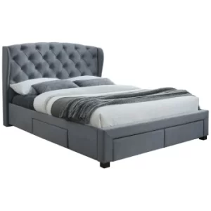 Image of 150cm Hope Fabric Bed Grey Velvet