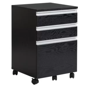 Image of HOMCOM 23.25" 3-Drawer Mobile File Cabinet Office Filing Cabinet Rolling End Organizer Dark Wood Grain
