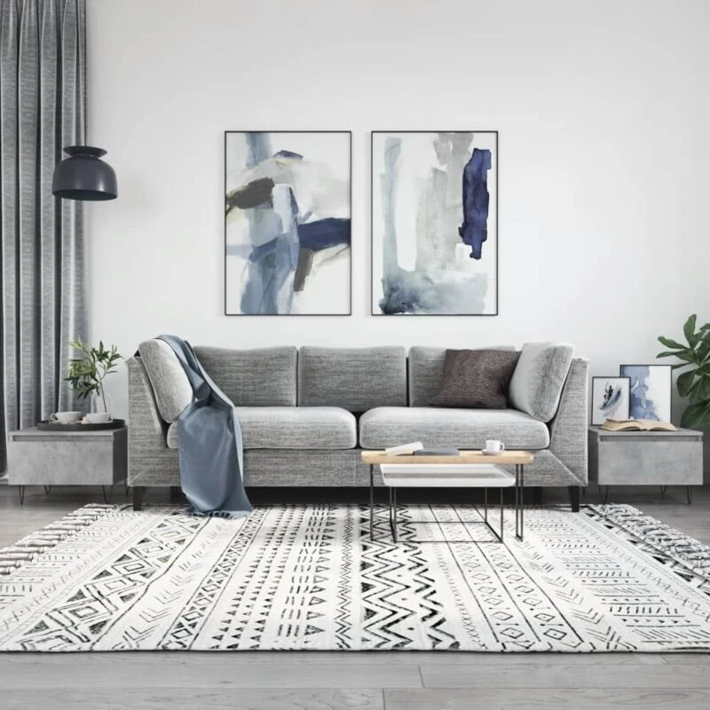 Image of vidaXL Coffee Tables 2 Pcs Concrete Grey 50x46x35cm Engineered Wood, Grey 830869
