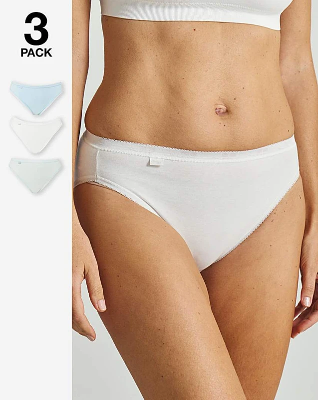 Image of Sloggi Sloggi 3Pk Tai Hi Leg Knicker Mint Multi Mint Multi-Coloured - sloggi - Size: 14 Mint Multi-Coloured Female 14 IY47603