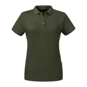 Image of Russell Womens/Ladies Pure Organic Polo (2XL) (Dark Olive)