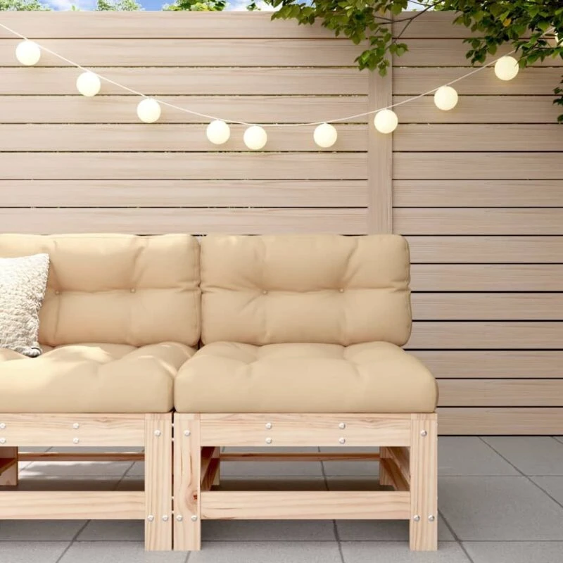 Image of VIDAXL Middle Sofa with Cushions Solid Wood Pine Vidaxl 8720845802639