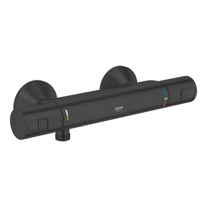 Image of Grohe Precision Start Thermostatic Shower Mixer Bar Valve - Matt Black 345942430