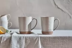 Image of Nkuku Edo Large Mug Set Of 2 Tableware Brown Large 11cm x 8.5cm (Diameter)