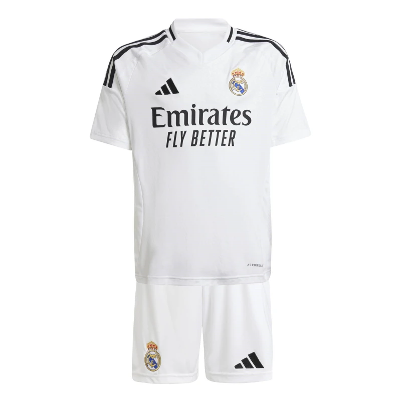 Image of adidas Real Madrid Home Minikit 2024 2025 Juniors White unisex 15-16 Years
