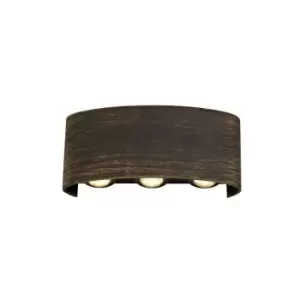 Image of Luminosa Lighting - Up & Downward Lighting Wall Lamp, 6 x 1W LED, 3000K, 500lm, IP54, Black, Gold